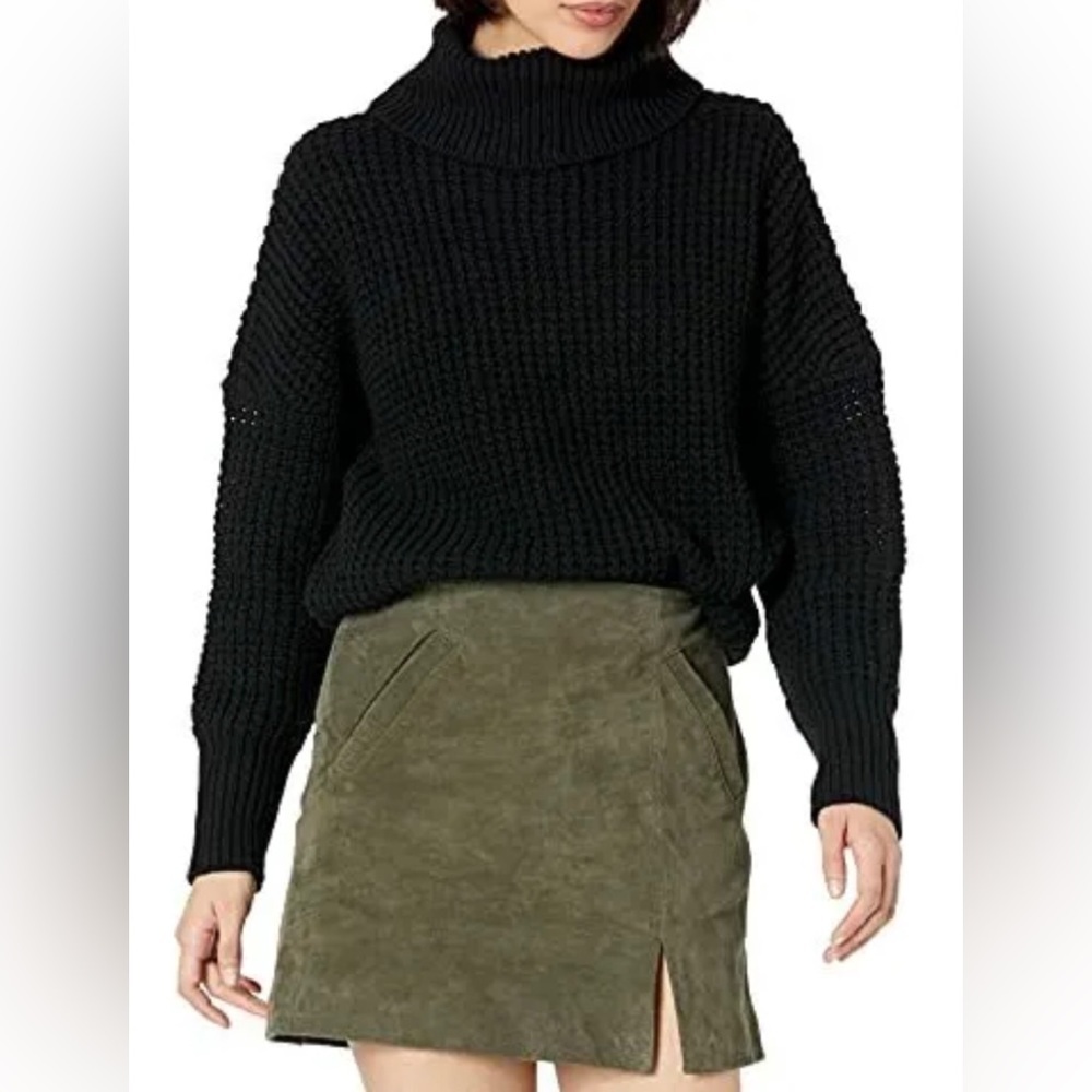 Mud pit black RANDI waffle chunky knit sweater size small